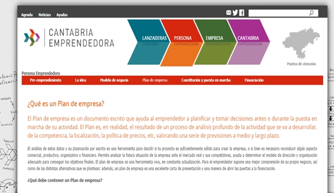 Imagen de la web Cantabria Emprendedora