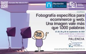 Cartel curso "Curso de Fotografía para comercio electrónico y web"